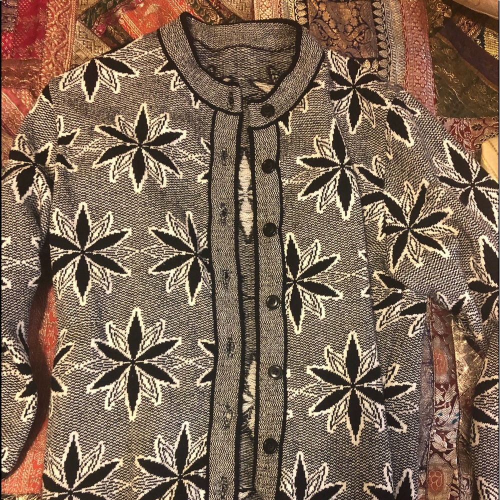 Vintage Union Made Cardigan in Black and White